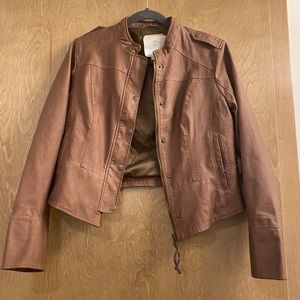 Anthropologie Brown Leather Jacket